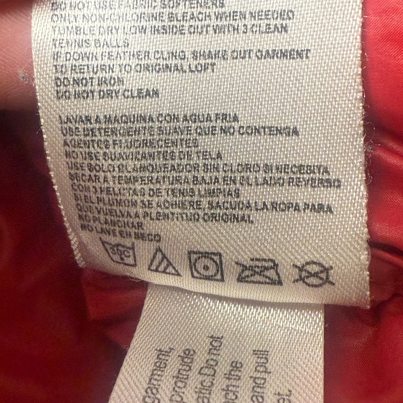 Calvin Klein Down Puffer Jacket Womens Size S Red Full Zip Packable LTWT FLAW - Picture 11 of 16